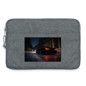 Voiture de sport nocturne sur la route - Sacoche pour ordinateur portable 13 pouces - gris chiné - Devant