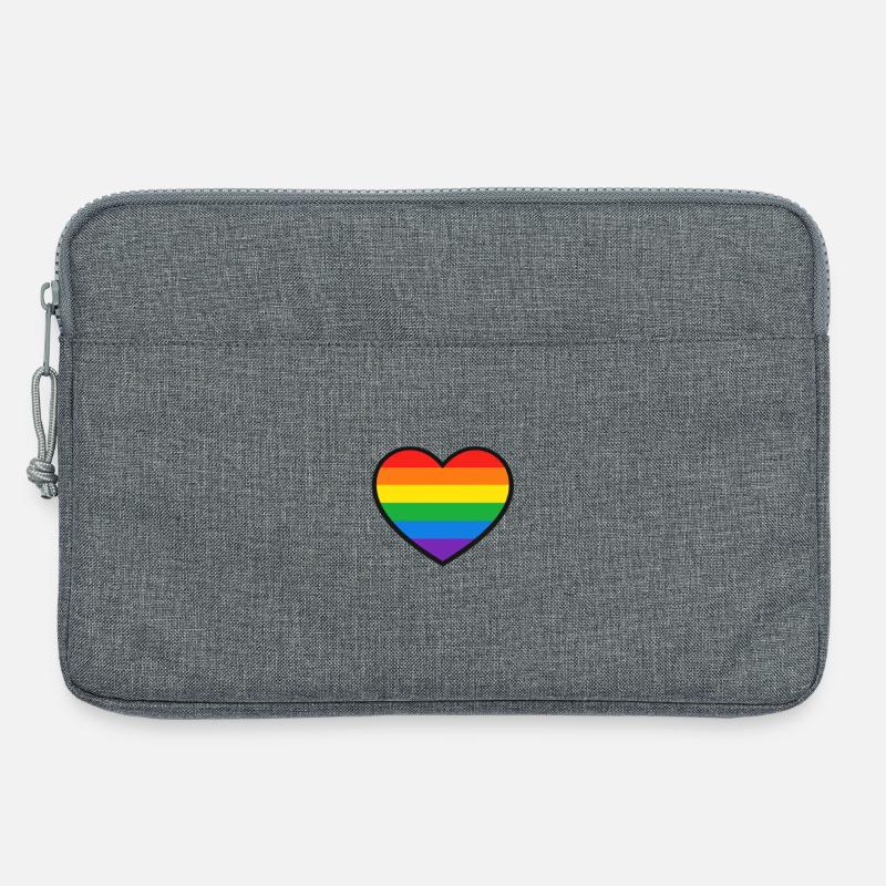 Herz mit Pride-Regenbogenstreifen - Laptoptasche 13" - Grau meliert