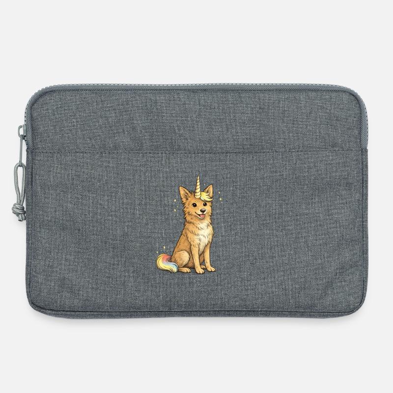 Einhornhund Illustration * Einhorn * Border Collie - Laptoptasche 13" - Grau meliert