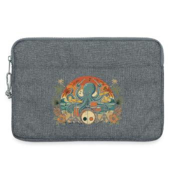 Tropischer Octopus-Drummer - Laptoptasche 13" - Grau meliert - Vorne