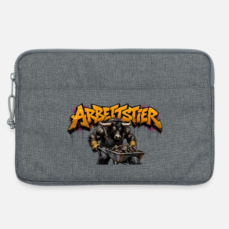 Arbeitstier Kraftwerker - Laptoptasche 13" - Grau meliert
