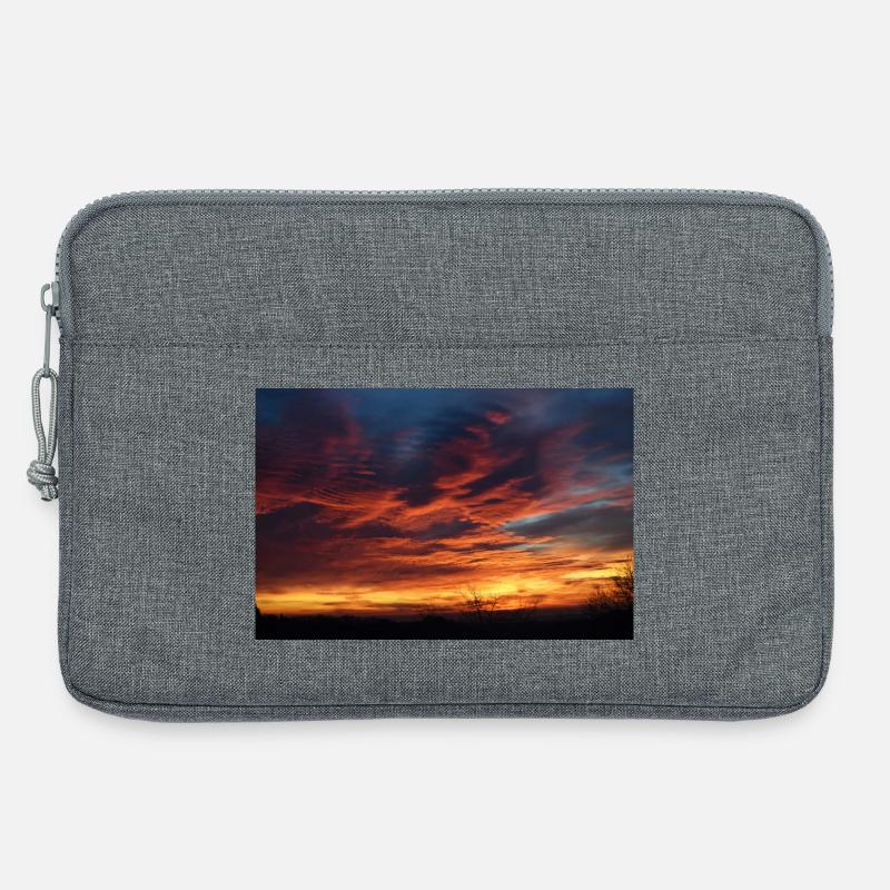 Sonnenuntergangszauber am Abend - Laptoptasche 13" - Grau meliert