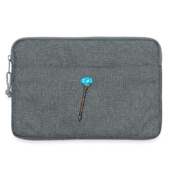 Magischer Kristallstab Blau - Laptoptasche 13" - Grau meliert - Vorne