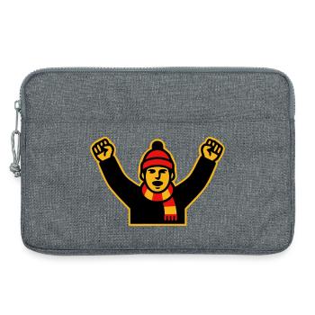Icône des supporters de football en encouragement - Sacoche pour ordinateur portable 13 pouces - gris chiné - Devant