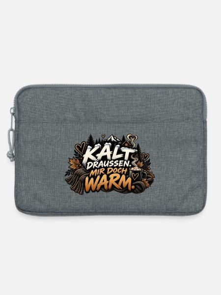Kalt draussen, mir doch warm. - Laptoptasche 13" - Grau meliert