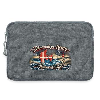 Dänemark im Herzen – Nordsee Wind - Laptoptasche 13" - Grau meliert - Vorne