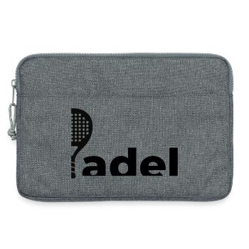 Padel-Schläger-Logo | Minimalistisches Sportdesign - Laptoptasche 13" - Grau meliert - Vorne