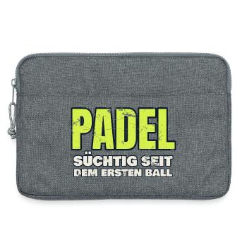 Padel - süchtig seit dem ersten Ball - Vintage - Laptoptasche 13" - Grau meliert - Vorne
