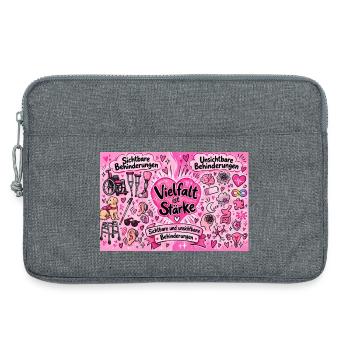 Vielfalt ist Stärke Herzdesign - Laptoptasche 13" - Grau meliert - Vorne