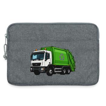 Grüner Müllwagen Recycling - Laptoptasche 13" - Grau meliert - Vorne