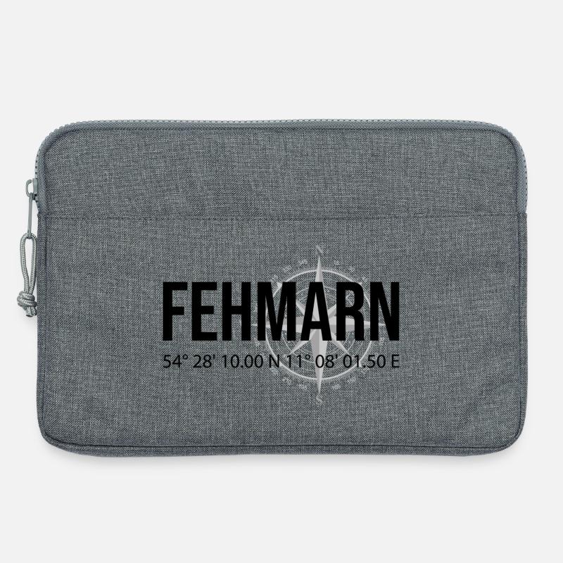 Koordinaten Fehmarn - Laptoptasche 13" - Grau meliert