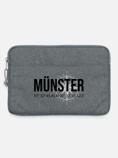 Koordinaten Münster - Laptoptasche 13" - Grau meliert