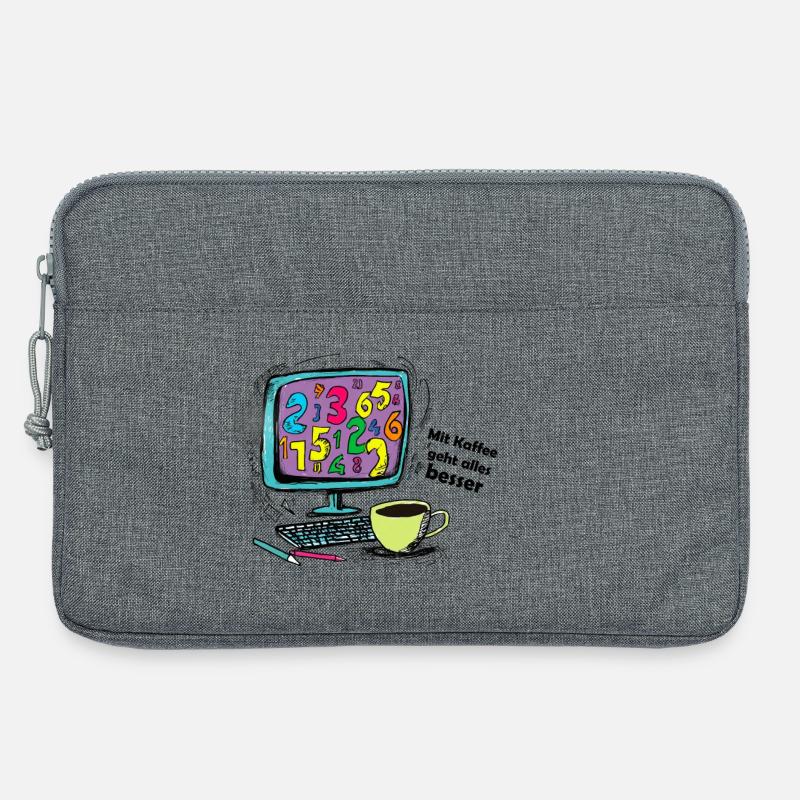 Mit Kaffee geht alles besser - Laptoptasche 13" - Grau meliert