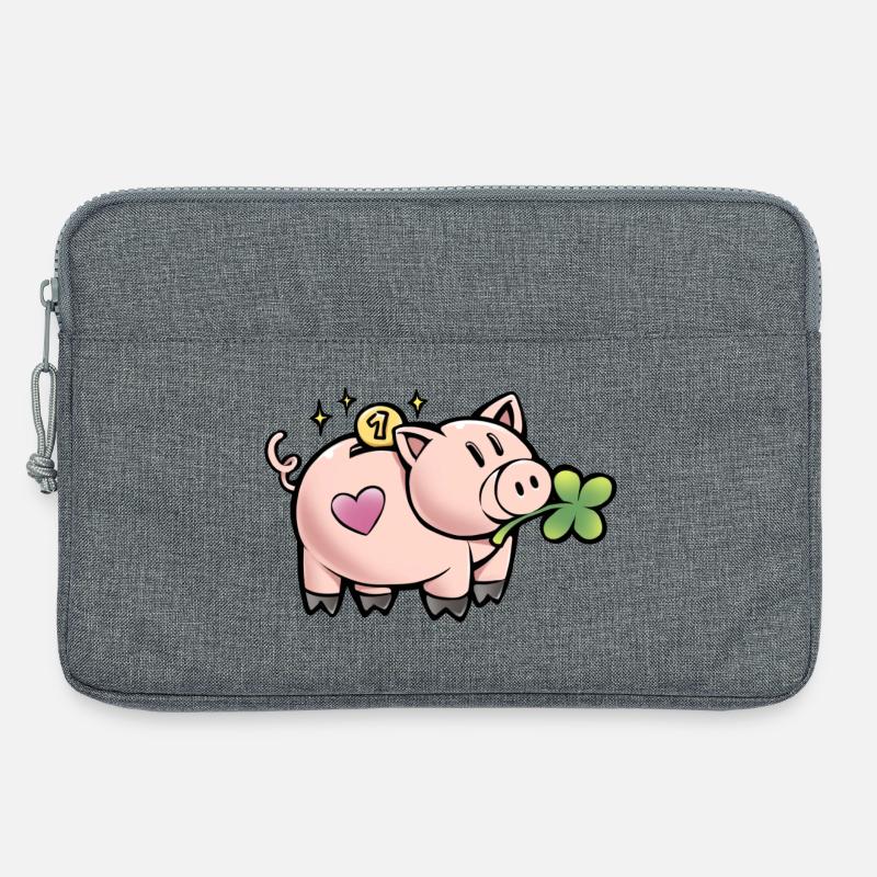 Süßes Sparschwein - Laptoptasche 13" - Grau meliert