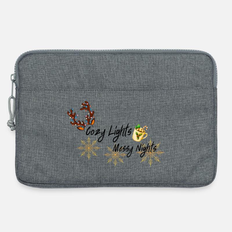Goldene Schneeflocken Gemütlicher Becher Design - Laptoptasche 13" - Grau meliert
