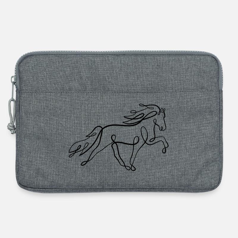 Islandpferd Oneliner im Tölt  - Laptoptasche 13" - Grau meliert