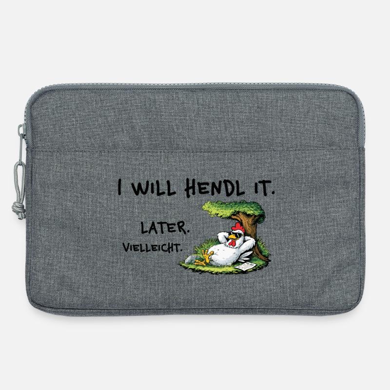 I Will Hendl It – Lustiger Denglisch Spruch - Laptoptasche 13" - Grau meliert
