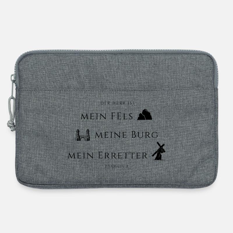 2 Samuel,22 Rock, Castle, Savior - Laptop bag 13" - heather grey