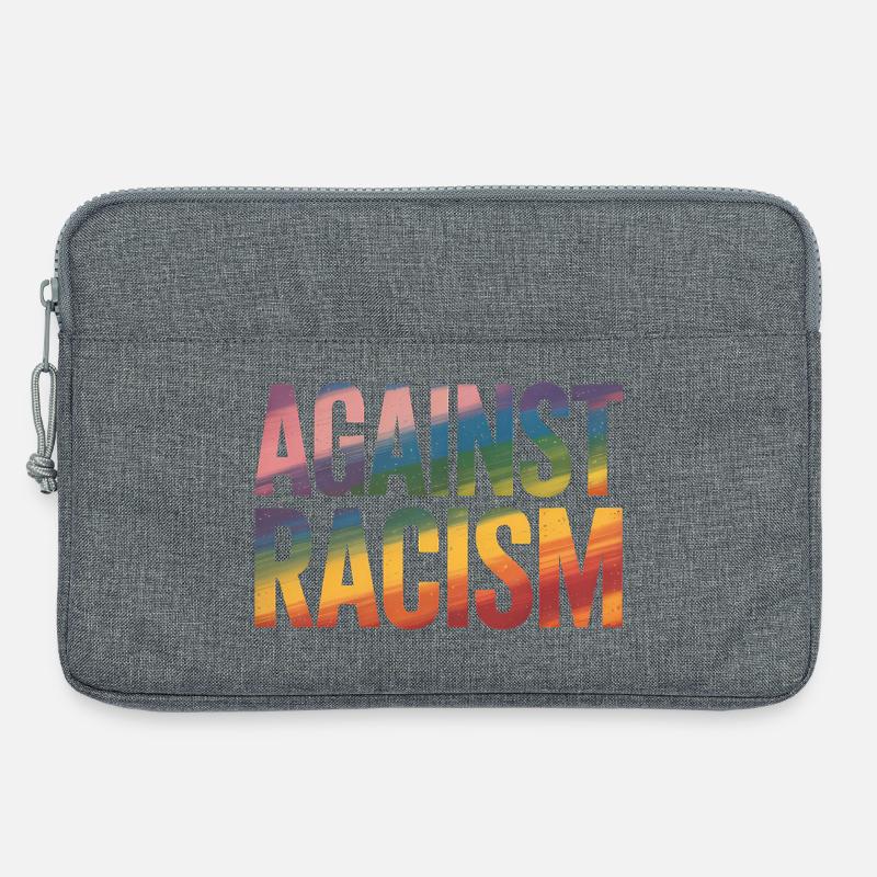 Gegen Rassismus – Antifa-Regenbogen-Tee - Laptoptasche 13" - Grau meliert
