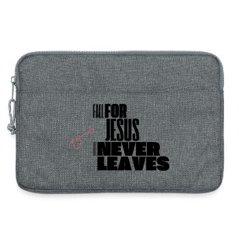 Verliebt euch in Jesus, er verlässt ihn niemals - Laptoptasche 13" - Grau meliert - Vorne