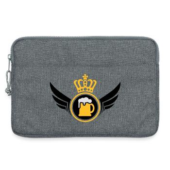 Beer Lord | Wings | Crown | Krone - Sacoche pour ordinateur portable 13 pouces - gris chiné - Devant