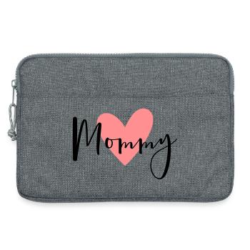 Cadeau d'amour coeur maman - Sacoche pour ordinateur portable 13 pouces - gris chiné - Devant