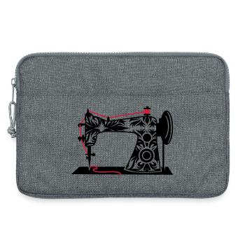 An antique sewing machine - Laptop bag 13" - heather grey - Front