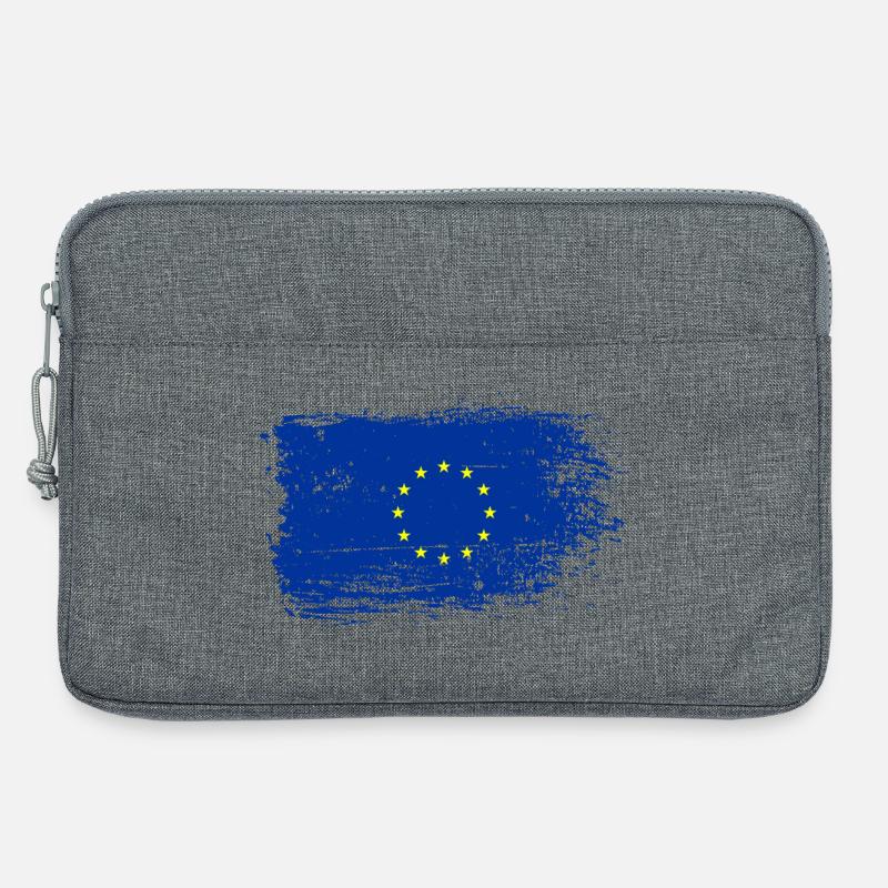 Pinselstrich EU-Flagge - Laptoptasche 13" - Grau meliert