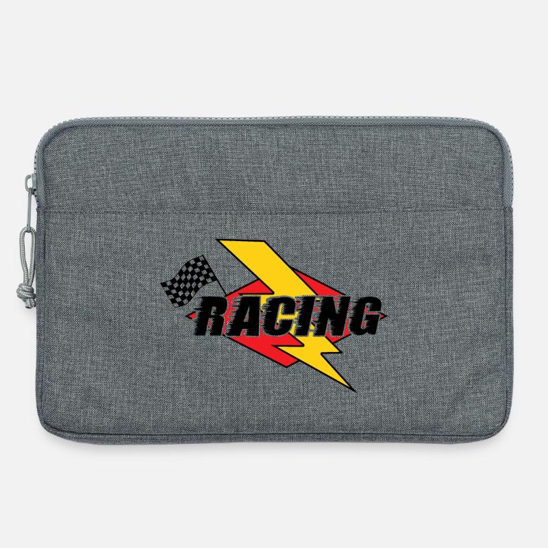 Racing Lightning Bolt & Flagge - Laptoptasche 13" - Grau meliert