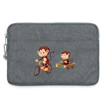 Funny cute monkey - Laptop bag 13" - heather grey - Front