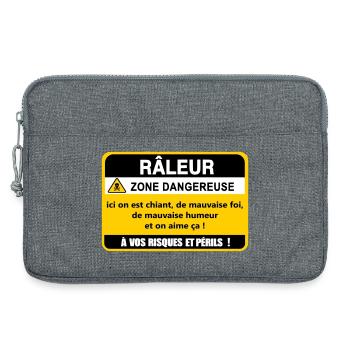 Râleur Zone Dangereuse - Sacoche pour ordinateur portable 13 pouces - gris chiné - Devant