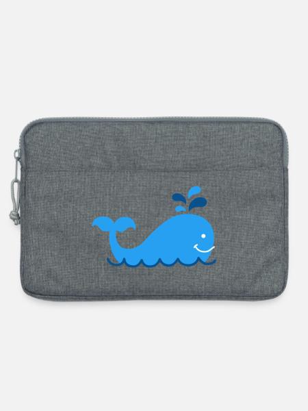 Nautic Design Blauwal Splash Karikatur - Laptoptasche 13" - Grau meliert