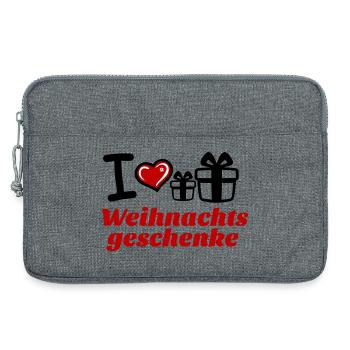 J’adore les cadeaux de Noël - Sacoche pour ordinateur portable 13 pouces - gris chiné - Devant