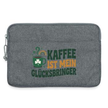 Le café est mon porte-bonheur - Sacoche pour ordinateur portable 13 pouces - gris chiné - Devant