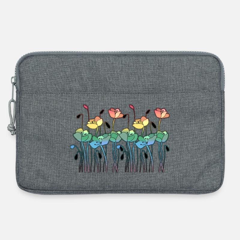Blumen - Laptoptasche 13" - Grau meliert