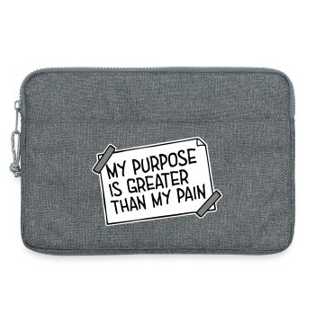Mon but est plus grand que ma douleur, ce qui signifie le logo des guillemets - Sacoche pour ordinateur portable 13 pouces - gris chiné - Devant