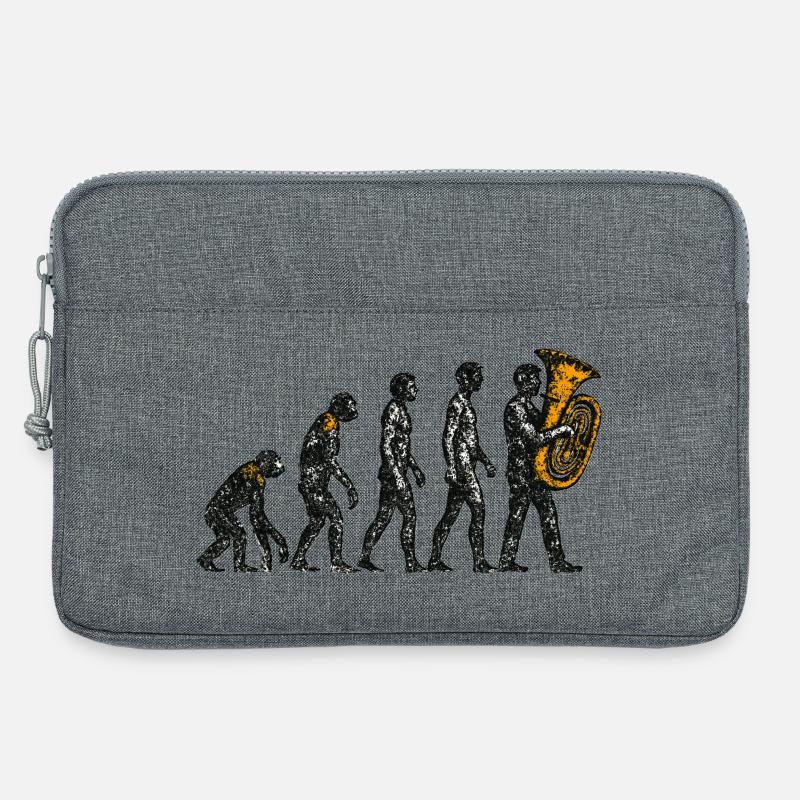 Evolution to Tuba Player Grunge Design - Laptop bag 13" - heather grey