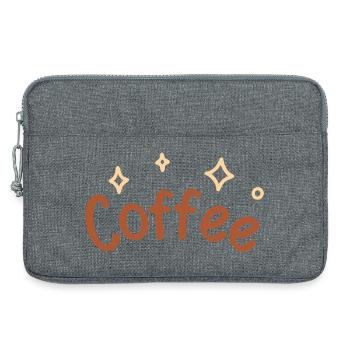 Schriftzeichen-Kaffee-Skizze - Laptoptasche 13" - Grau meliert - Vorne