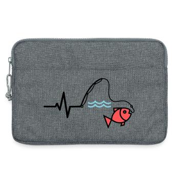 Canne à pêche à impulsions couleur poisson - Sacoche pour ordinateur portable 13 pouces - gris chiné - Devant