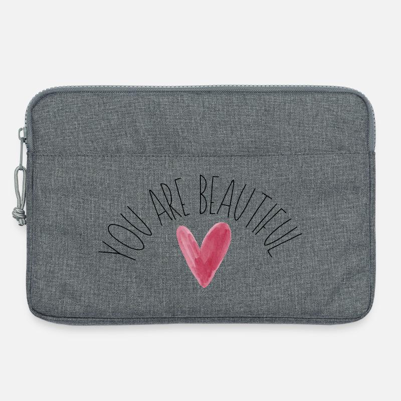 Wasserfarben Herz - Laptoptasche 13" - Grau meliert