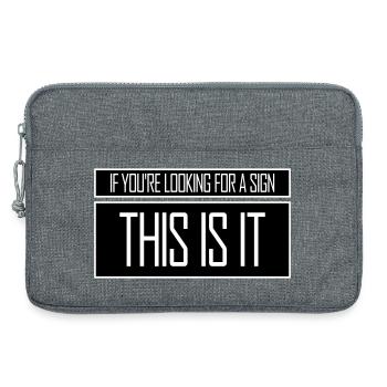 If You're Looking For A Sign This Is It Lustig - Laptop bag 13" - heather grey - Front
