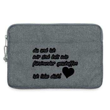 Liebeserklärung Liebe, Sprüche, Geschenk - Laptoptasche 13" - Grau meliert - Vorne