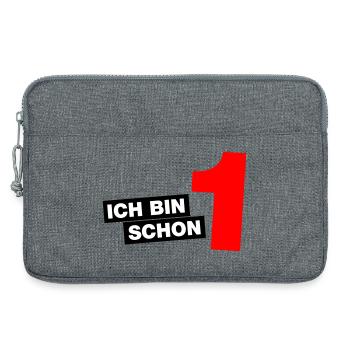 Ich bin schon 1 - Laptoptasche 13" - Grau meliert - Vorne