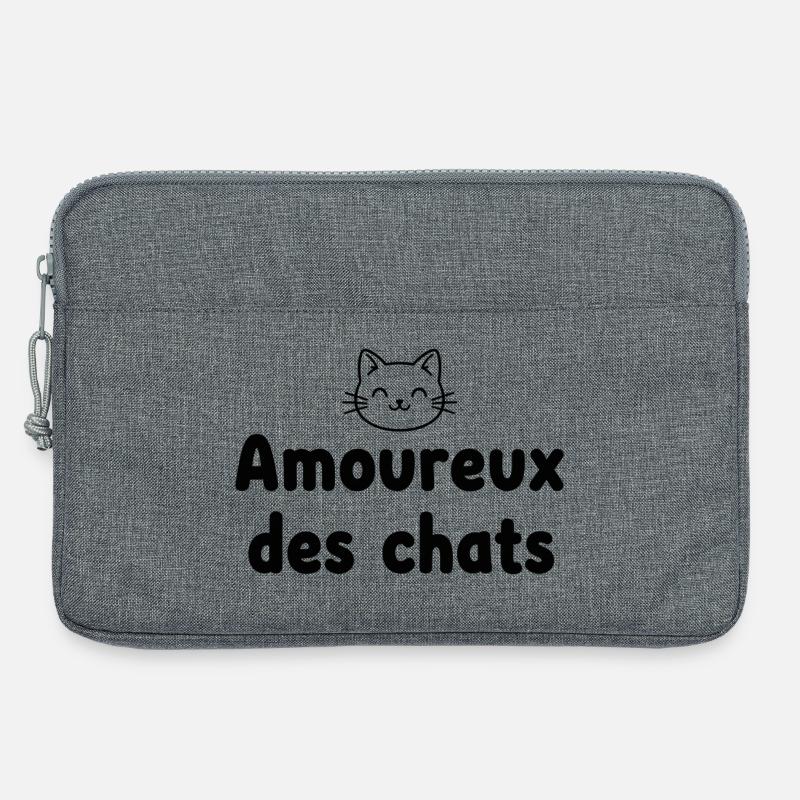 Cat Lover – Minimalistischer abgerundeter Text mit - Laptoptasche 13" - Grau meliert
