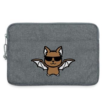Süße Fledermaus Sonnenbrille cool Halloween lustig - Laptoptasche 13" - Grau meliert - Vorne