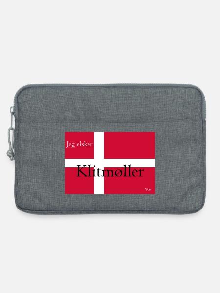 Klitmøller Danish Flag - Laptoptasche 13" - Grau meliert