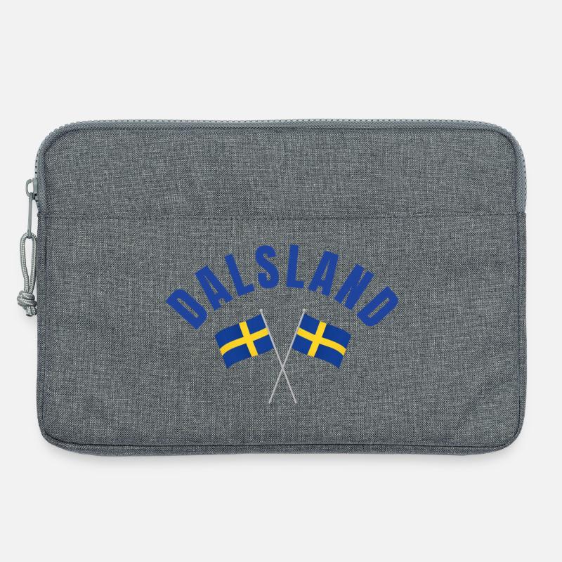 Dalsland Swedish Flags - Laptop bag 13" - heather grey