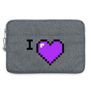 I Love Herz Platzhalter Text - Laptoptasche 13" - Grau meliert - Vorne
