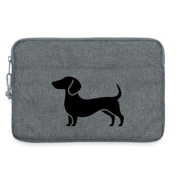 dachshund - Laptop bag 13" - heather grey - Front
