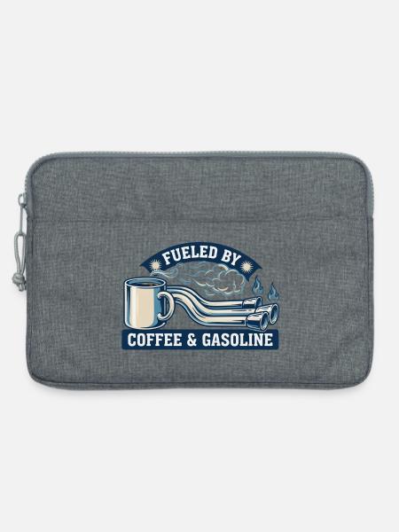 Angetrieben von Kaffee und Benzin - Laptoptasche 13" - Grau meliert
